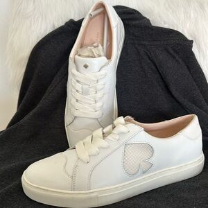 KATE SPADE WHT LEATHER SNEAKERS SZ 8 1/2